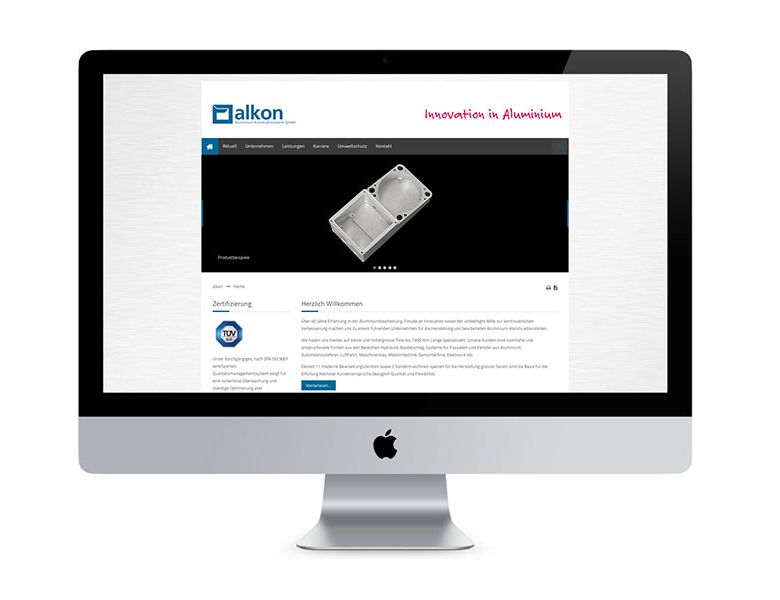alkon Aluminium Konstruktionsteile GmbH Webpage